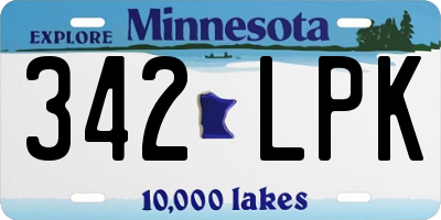 MN license plate 342LPK