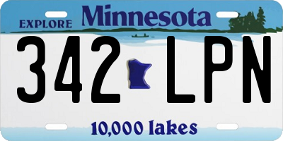 MN license plate 342LPN