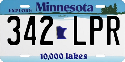 MN license plate 342LPR