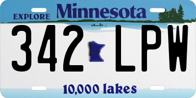 MN license plate 342LPW
