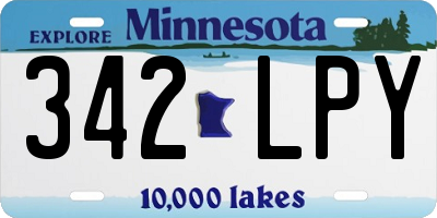 MN license plate 342LPY