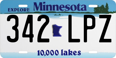 MN license plate 342LPZ