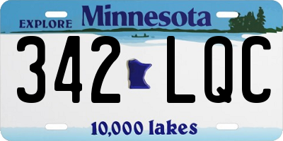 MN license plate 342LQC
