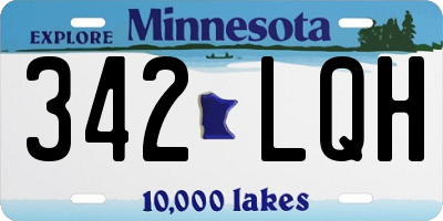 MN license plate 342LQH