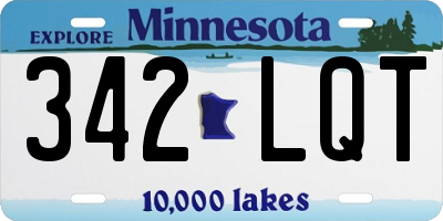 MN license plate 342LQT