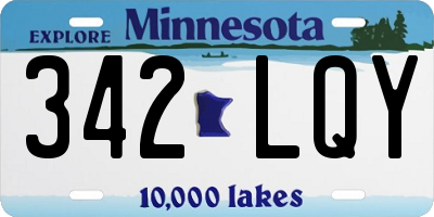 MN license plate 342LQY