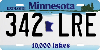 MN license plate 342LRE