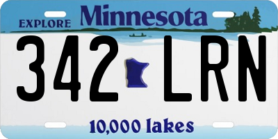 MN license plate 342LRN