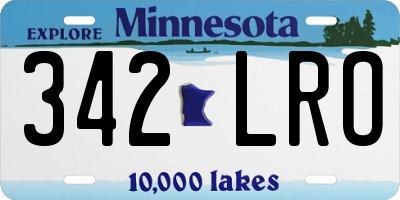 MN license plate 342LRO