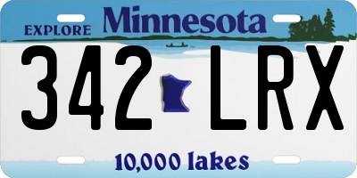 MN license plate 342LRX