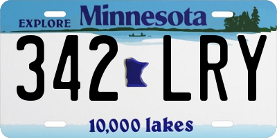 MN license plate 342LRY