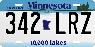 MN license plate 342LRZ