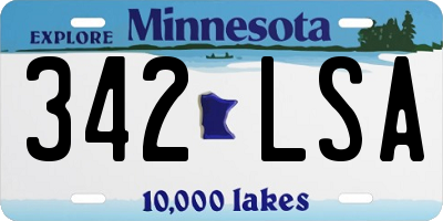 MN license plate 342LSA