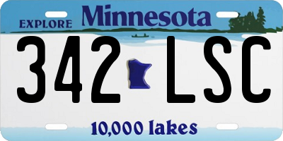 MN license plate 342LSC