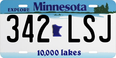 MN license plate 342LSJ