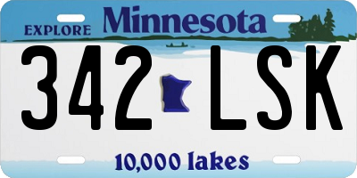MN license plate 342LSK