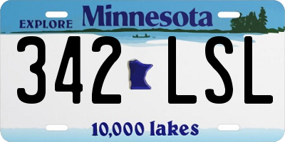 MN license plate 342LSL