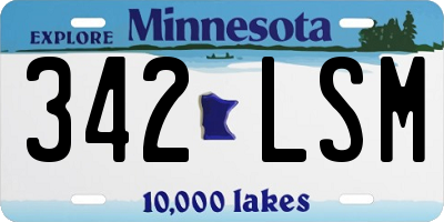 MN license plate 342LSM