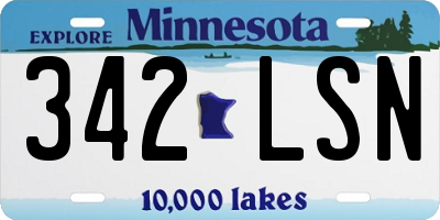 MN license plate 342LSN