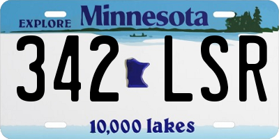 MN license plate 342LSR