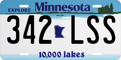 MN license plate 342LSS
