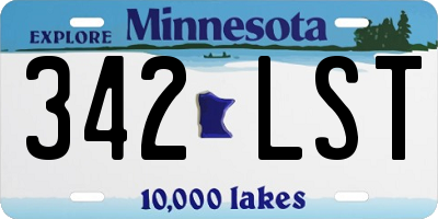 MN license plate 342LST
