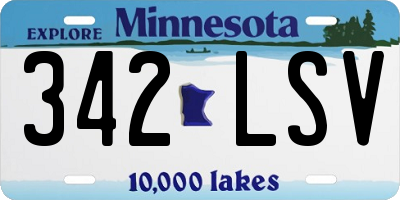 MN license plate 342LSV