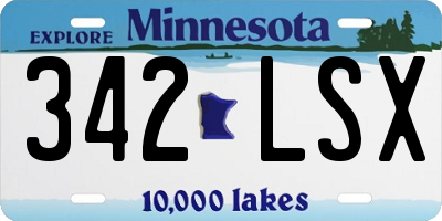 MN license plate 342LSX