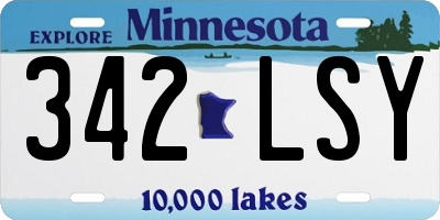 MN license plate 342LSY
