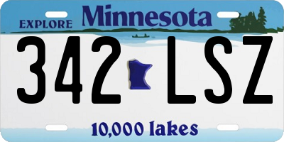 MN license plate 342LSZ