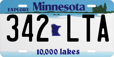 MN license plate 342LTA