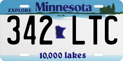 MN license plate 342LTC