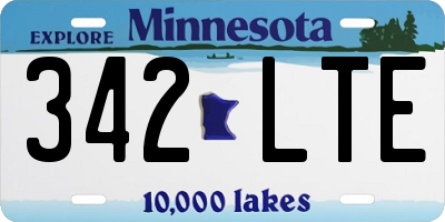MN license plate 342LTE