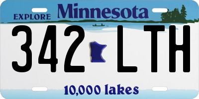 MN license plate 342LTH