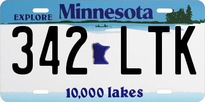 MN license plate 342LTK