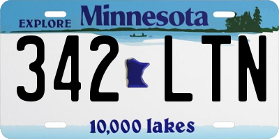 MN license plate 342LTN