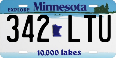 MN license plate 342LTU
