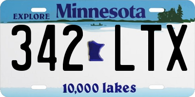 MN license plate 342LTX