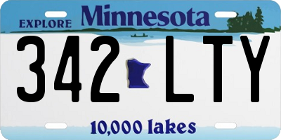 MN license plate 342LTY
