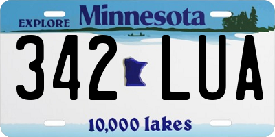 MN license plate 342LUA