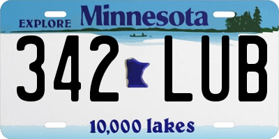 MN license plate 342LUB