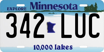 MN license plate 342LUC