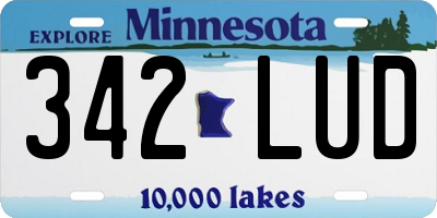 MN license plate 342LUD
