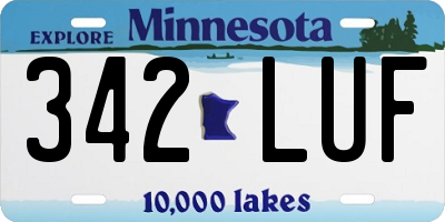 MN license plate 342LUF
