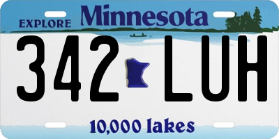 MN license plate 342LUH