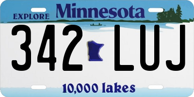 MN license plate 342LUJ