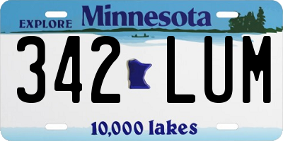 MN license plate 342LUM
