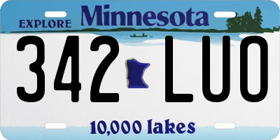 MN license plate 342LUO
