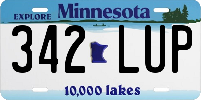 MN license plate 342LUP