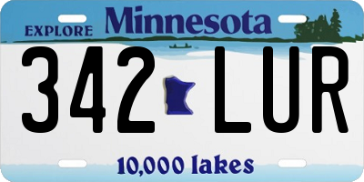 MN license plate 342LUR